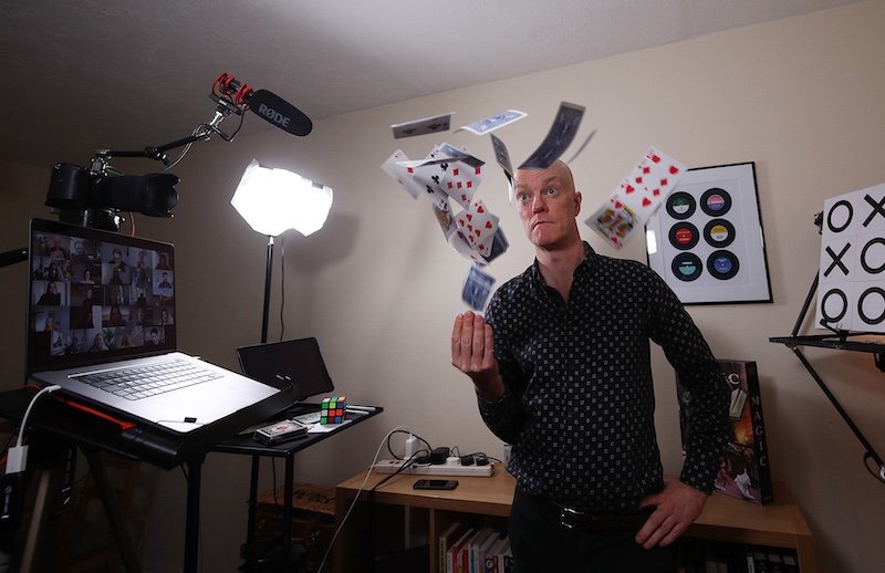 Virtual magician Darren Delaney. Zoom magic shows vary in price