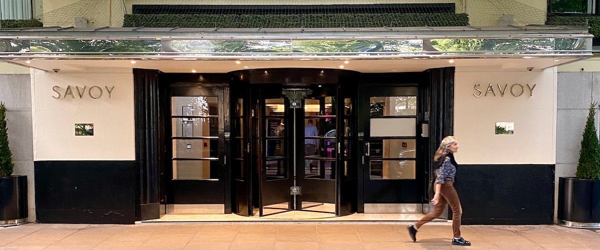 The Savoy Hotel entrance on Savoy Place