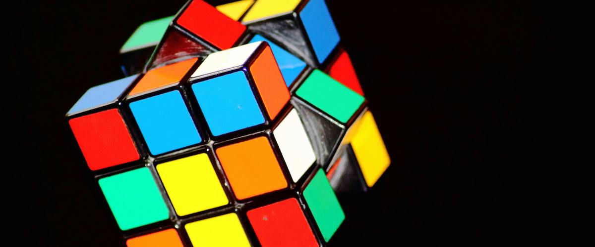 An unsolved Rubik's cube