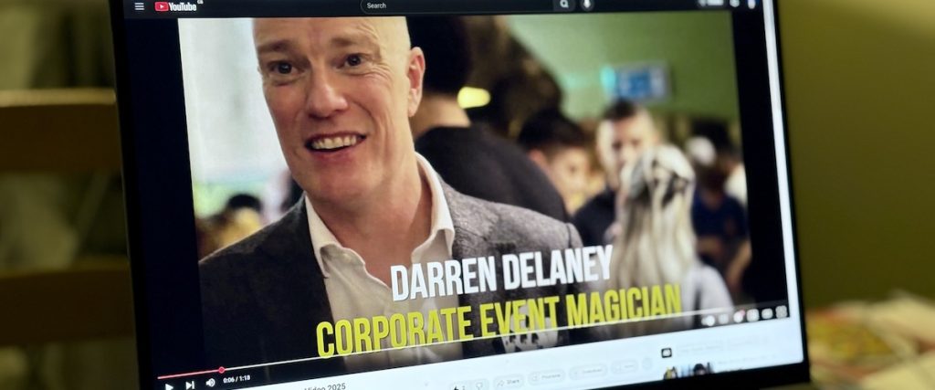 corporate event magician promo header