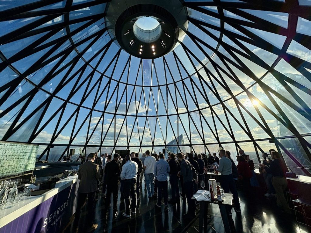 View from inside Searcy's at The Gherkin