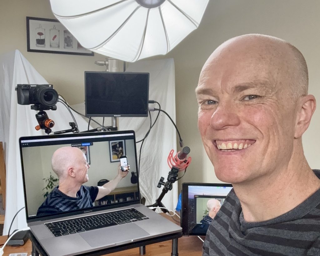 Virtual Magician in studio  before a virtual magic show