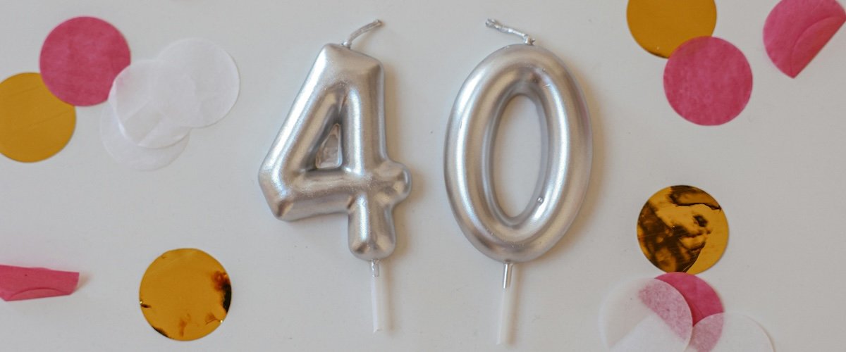 2 candles spelling out 40. One of may ideas for a 40th birthday party